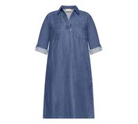 Jeanskleid CARTOON "Damen mit Kragen", Damen, Gr. 44, Normalgrößen, blau, Obermaterial: 61% Lyocell, 39% Baumwolle, A-Linie kurz, V-Ausschnitt, Kleider (32870926-44) blau
