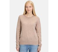 Strickpullover CARTOON "Cartoon Damen Kaschmir-Pullover mit Rundhalsausschnitt", Damen, Gr. 46, beige (funghi melange), Feinstrick, Obermaterial: 100% Kaschmir., klassisch, straight fit lang, Rundhals