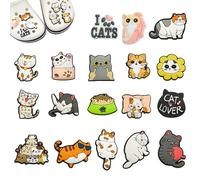 Cartoon Katze Schuh Charms Für Crocs Jibbitz 18 Stück Katze Shoe Charm Schuhanhänger Schuhe Charm Diy Schuhanstecker Schuhanhänger für Mädchen Und Männer, Kinderpartys Geschenk