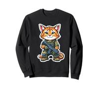 Cartoon Katze Soldat Sweatshirt