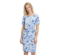 Druckkleid CARTOON "Cartoon Casual-Kleid mit Muster", Damen, Gr. 38, Normalgrößen, blau (blau, weiß), Obermaterial: 95% Polyester, 05% Elasthan., feminin, figurbetont kurz, Rundhals, Halbarm, Kleider,