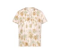 CARTOON - Kurzarmbluse mit Allover-Print und Stehkragen beige - Gr. - 34