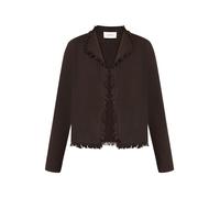 CARTOON - Kurze Strickjacke mit Fransen braun - Gr. - 42