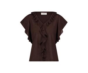 CARTOON - Leicht transparentes Shirt Dunkelbraun - Gr. - 36