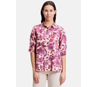 Kurzarmbluse CARTOON "Cartoon Leinenbluse mit Kragen", Damen, Gr. 38, cream, schwarz pink, Obermaterial: 55% Leinen, 45% Viskose., casual, lässig geschnitten normal, Blusen (95982923-38) cream, schwar