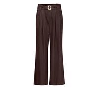 Stoffhose CARTOON "Damen mit Bundfalten", Damen, Gr. 42, Normalgrößen, braun (dunkelbraun), Obermaterial: 55% Leinen, 45% Viskose, loose fit lang, Hosen Stoffhose (48364708-42) dunkelbraun