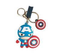 Cartoon Marvel Captain America Car Keychain Men's and Women's Bag Silicone Keychain Pendant