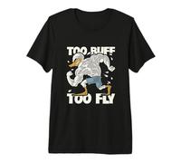 Cartoon Muskuläre Ente Too Buff Too Fly Lustiges Workout Premium T-Shirt