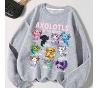 Cartoon-Muster Rundhals Dropped Shoulder Pullover Sweatshirt, Lässiger Strick-Top für Herbst/Winter. Neuankömmling, Halloween-Thema.