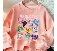 Cartoon-Muster Rundhals Dropped Shoulder Pullover Sweatshirt, Lässiger Strick-Top für Herbst/Winter. Neuankömmling für den Herbst, Halloween-Thema.