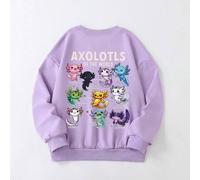 Cartoon-Muster Rundhals Dropped-Shoulder Pullover Sweatshirt, Lässiger Strick-Top für Herbst/Winter. Neuankömmling für den Herbst, Halloween-Thema.
