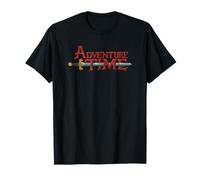 Cartoon Network Adventure Time Distressed Logo T-Shirt - Unisex Erwachsene & Jugendliche - Schwarz - S