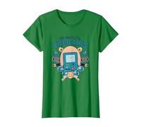 Cartoon Network Adventure Time Video Games T-Shirt, Damen, Dunkelgrün, L