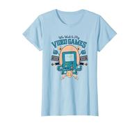 Cartoon Network Adventure Time Video Games T-Shirt, Damen, Himmelblau, 3XL