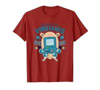 Cartoon Network Adventure Time Video Games T-Shirt, Herren, Cranberry, L