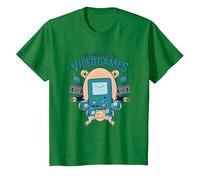 Cartoon Network Adventure Time Video Games T-Shirt, Kinder, Dunkelgrün, 152