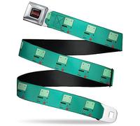 Cartoon Network Belt Seatbelt Buckle Belt Adventure Time BMO Repeat Blue 24 to 38 Inches, Blau, 1.5" Wide - Fits Pant Size 24-38