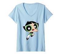 Cartoon Network PowerPuff Girls Buttercup T-Shirt mit V-Ausschnitt
