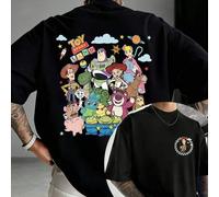 Cartoon Print Men's T-shirts With Character Designs, Perfect for Summer Casual Wear and as Gifts for Couples and Friends.