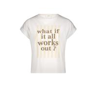 Kurzarmshirt CARTOON "Damen mit Ärmelaufschlag", Damen, Gr. 44, weiß (patch cream, beige), Obermaterial: 100% Baumwolle, loose fit normal, Rundhals, Shirts (67261436-44) patch cream, beige