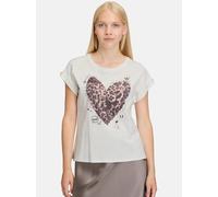 Cartoon Printshirt mit Ärmelaufschlag - Patch Cream/Beige 36