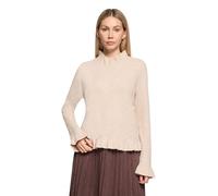 Cartoon Strickpullover Damen mit Stehkragen Light Beige Melange Größe 40