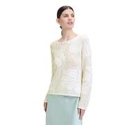 Strickpullover CARTOON "Cartoon Strickpullover mit Rundhalsausschnitt", Damen, Gr. 36, weiß (rohweiß), Obermaterial: 100% Baumwolle., modisch, oversize normal, Rundhals, Langarm, Pullover, Struktur (4