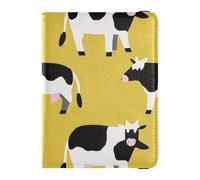 Cartoon-Reisepasshülle, niedlich, schwarz-weiß, Rindsleder, dekorativ, wasserdicht, Dokumenten-Organizer, Zubehör, wasserdicht, Cartoon-niedliche schwarz-weiße Kuh, 1 size