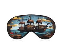 Cartoon Schiff Schlafmaske Augenmasken für Schlaf Schlafmaske Schlafmasken für Damen Herren Schlafmaske Verdunkelung Verstellbare Schlafmaske Reise Augenmaske Seitenschläfer Augenmaske