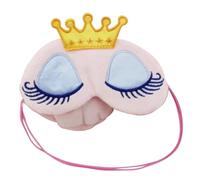 Cartoon Schlafmaske mit Krone und Langen Wimpern, Rosa