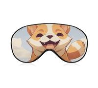 Cartoon Shiba Inu Hund Augenmaske Schlafmaske Augenmasken für Schlaf Schlafmasken für Frauen Männer Schlafmaske Reise Augenmaske Schlafmaske Verdunkelung Lustige Schlafmaske Niedliche Schlafmaske