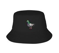 Cartoon-Sonnenhut mit Taubenmotiv, bedruckt, für Damen, Herren, Teenager, Strand, weich, atmungsaktiv, Sommer, Outdoor, Reisen, Schwarz, Schwarz, Einheitsgröße