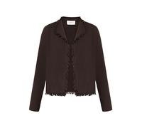 Strickjacke CARTOON "Damen mit Fransen", Damen, Gr. 44, braun (dunkelbraun), Obermaterial: 52% Viskose, 30% Polyester, 18% Polyamid, Basic normal, Strickjacken Strickjacke (61490943-44) dunkelbraun
