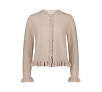 CARTOON - Strickjacke mit Rüschen beige - Gr. - 42
