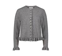 CARTOON - Strickjacke mit Rüschen grau - Gr. - 46