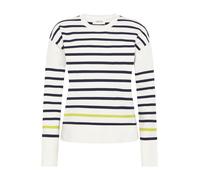 Strickpullover CARTOON "Damen mit Rundhalsausschnitt", Damen, Gr. 34, blau, weiß, Obermaterial: 55% Viskose, 30% Polyester, 15% Polyamid, figurumspielend normal, Rundhals, Pullover Strickpullover (933