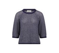 Strickpullover CARTOON "Damen mit Rundhalsausschnitt", Damen, Gr. 38, dunkelblau, weiß, Obermaterial: 80% Baumwolle, 20% Polyamid, figurumspielend normal, Rundhals, Pullover Strickpullover (14101105-3