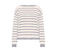 Cartoon Damen Strickpullover mit U-Boot-Ausschnitt 44, Dunkelblau/Weiß