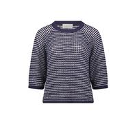 Strickpullover CARTOON "Damen mit Rundhalsausschnitt", Damen, Gr. 46, dunkelblau, weiß, Obermaterial: 80% Baumwolle, 20% Polyamid, figurumspielend normal, Rundhals, Pullover Strickpullover (14101105-4