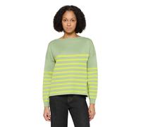 Cartoon Strickpullover Kurz U-Boot-Ausschnitt Damen Grün/Gelb Größe 36