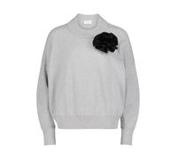 Strickpullover CARTOON "Damen Strickpullover mit Rundhalsausschnitt", Damen, Gr. 44, grau (hellgrau), Obermaterial: 55% Viskose, 30% Polyester, 15% Polyamid., oversize normal, Rundhals, Pullover (5985