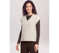Stricktop CARTOON "Damen mit V-Ausschnitt", Damen, Gr. 34, beige (light beige melange), Obermaterial: 50% Polyester, 20% Polyacryl, 18% Polyamid, 10% Wolle, 2% Elasthan, oversize normal, V-Ausschnitt,