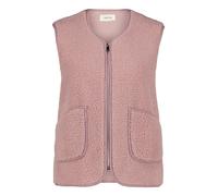 Fellweste CARTOON "Damen mit aufgesetzten Taschen", Damen, Gr. 36, weiß (lucent weiß), Obermaterial: 100% Polyester, figurumspielend normal, V-Ausschnitt, Westen (63161639-36) lucent weiß