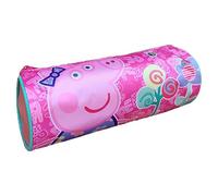 CARTOON Tombolino Federmäppchen, rund, Schule, Schreibwaren, Organizer, Stiftehalter, Buntstifte, Rosa, 22 x 8 x 8 cm, Peppa Wutz