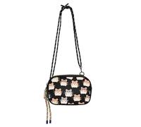Cartoon-Umhängetasche für Damen, niedlicher Hamster, schwarz, trendig, mit Kreditkartenfächern, schwarze Handtasche für Wandern, Reisen, Bolso de Mano Para Mujer, Niedlicher brauner Hamster, 1 size