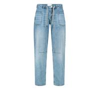 Cartoon Damen Used Look-Jeans mit Bindegürtel 38, Blau