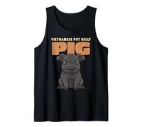 Cartoon Vietnamesischer Topf Bauch Schwein Bauernhof Tierliebhaber Niedliche Schweine Tank Top