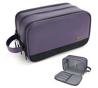 Carttiya Kulturbeutel Damen PU-Leder Kulturbeutel Reise Kosmetiktasche Wasserabweisende Waschtasche Toilettentasche Großer Stauraum Kulturtaschen Toiletry Bag (Lila, 8.79 L)
