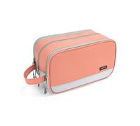 Carttiya Kulturbeutel Damen PU-Leder Kulturbeutel Reise Kosmetiktasche Wasserabweisende Waschtasche Toilettentasche Großer Stauraum Kulturtaschen Toiletry Bag (Rosa, 8.79 L)