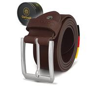 Cartvelli Hochwertiger Ledergürtel Herren Braun 85 cm - Echtleder Herrengürtel Made in Germany - 40 mm Vollleder - kürzbar - Männer Gürtel nickelfrei - Leather Belt Men brown BS21b-85